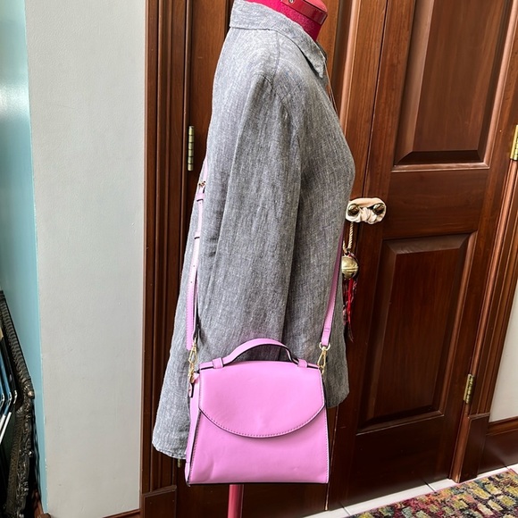 A new day  Satchel  Crossbody bag  NWOT Orchid color  vegan looks genuine   gold - Picture 3 of 16